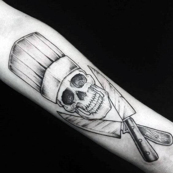 chef skull tattoo