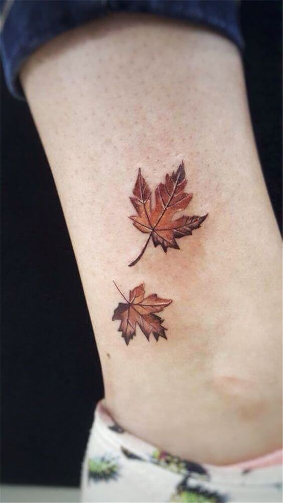 fall leaf tattoo