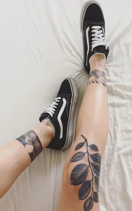 leaves tattoos