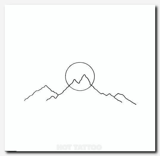 Mountain tattoo outline