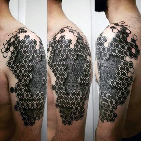 muscular arm geometric tattoo