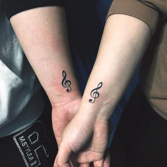 music notes couple tattoo