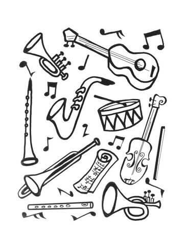 musical instruments tattoo ideas