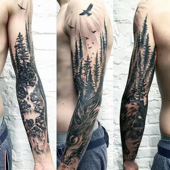 nature sleeve tattoo for men