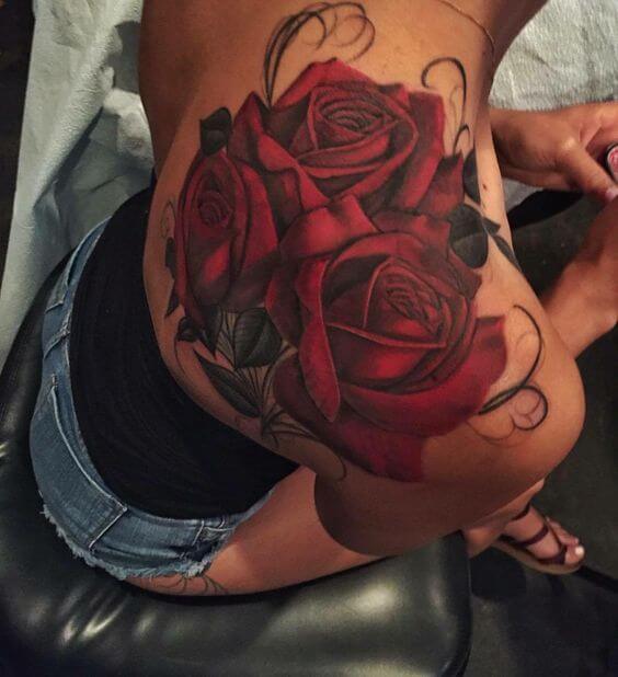 rose tattoos on shoulder