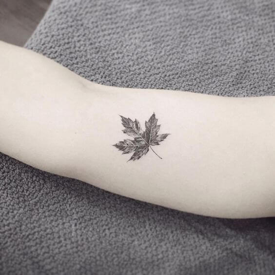 small maple leaf tattoo