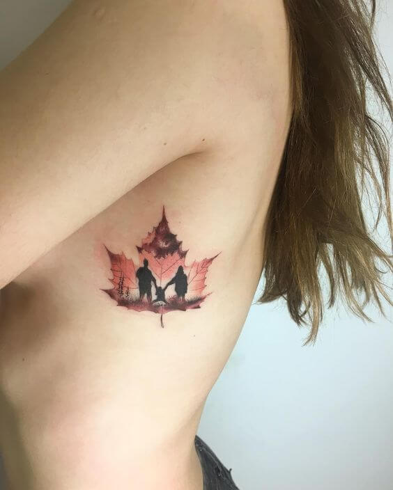 torso leaf family tattoo