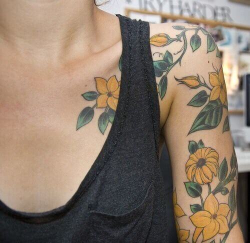 yellow leaves tattoo