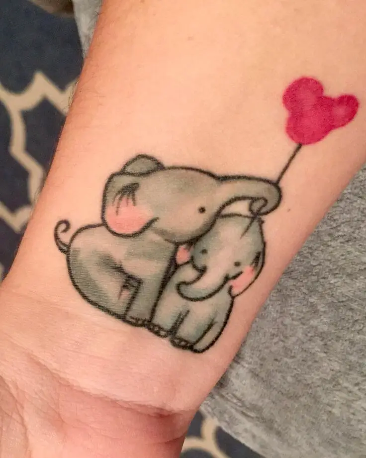 Elephants playing tattoo