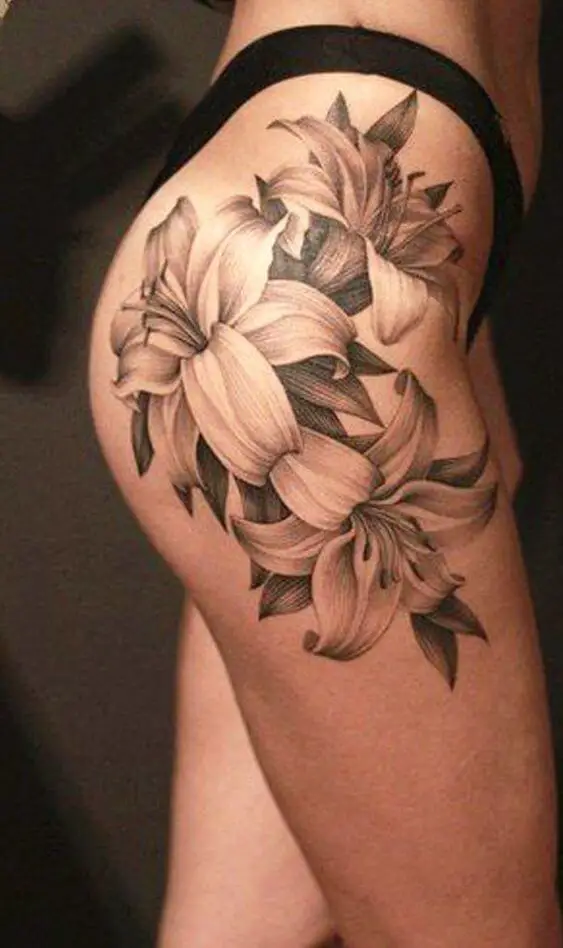 Flower Thigh Tattoo