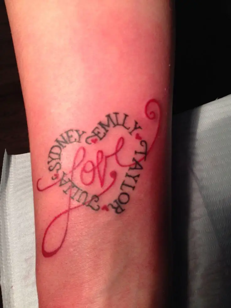 Heart Family Tattoo