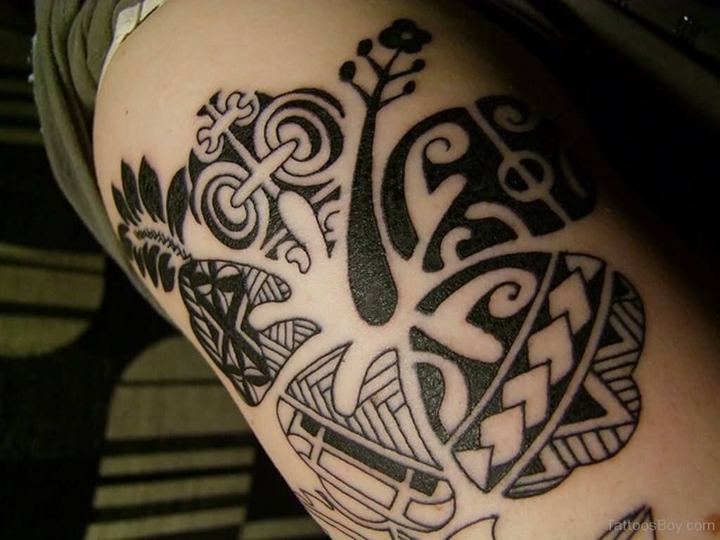 Hibiscus Tribal Tattoo