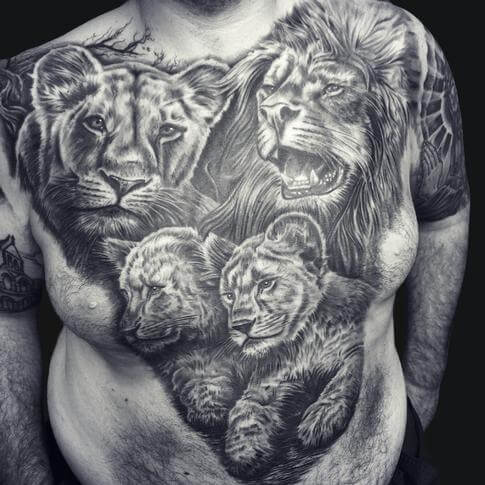 Lion Family Tattoo Idea