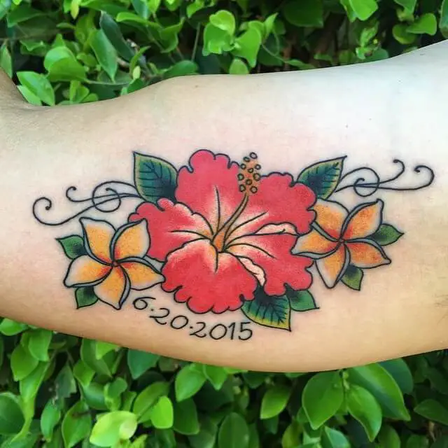 Traditional Hibiscus Tattoo