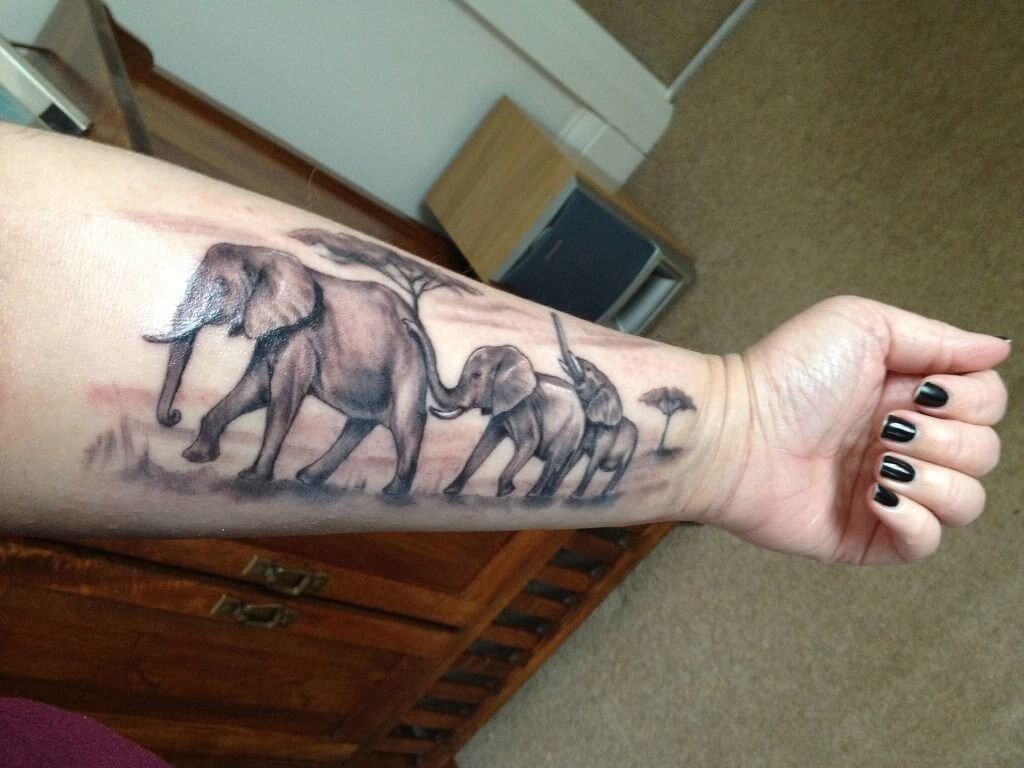 elephants family tattoo