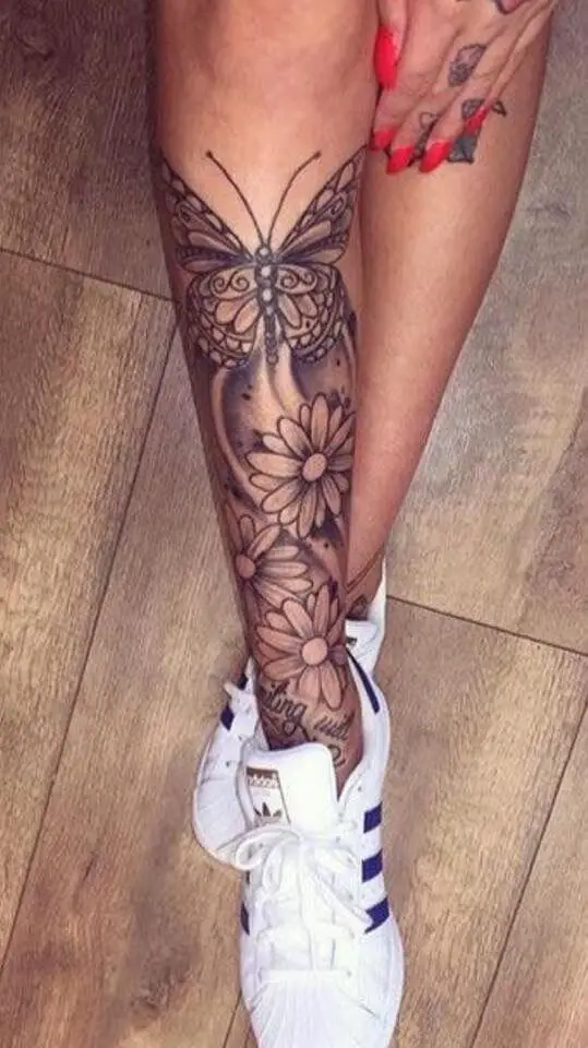 leg tattoos for women calf