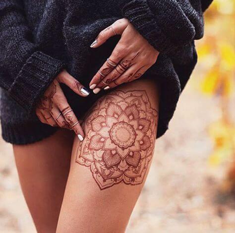 mandala tight tattoo for women