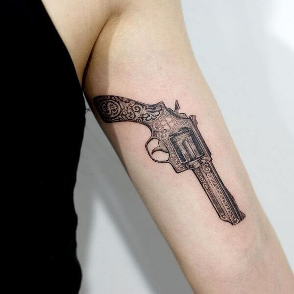 Powerful 20 Gun Tattoos: No Carry Permit Needed - Tattooli.com