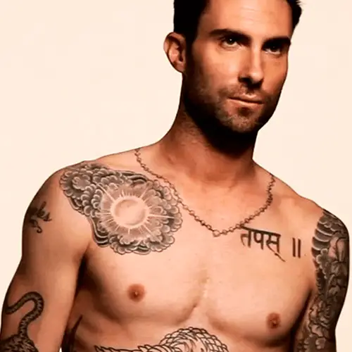 Sun & Flowers adam levine tattoo