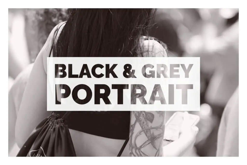 black and grey portrait