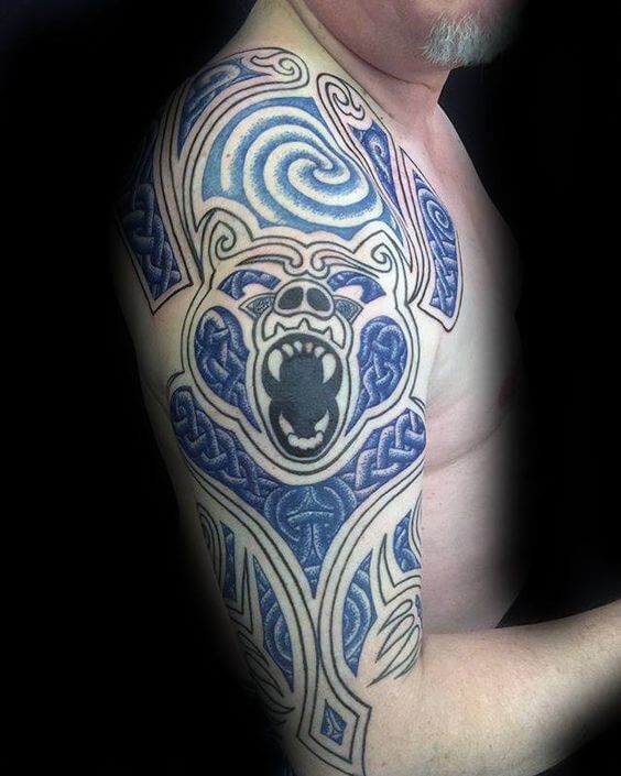 celtic bear tattoo for men