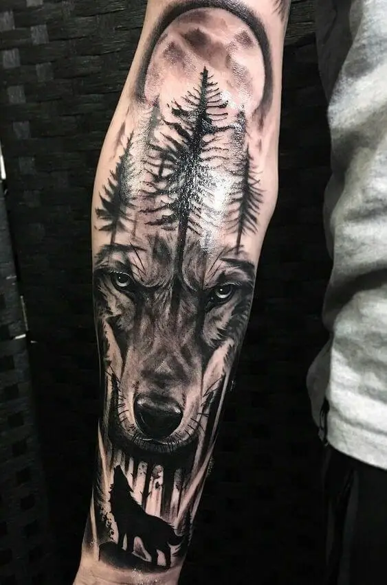 wolf tattoo sleeve