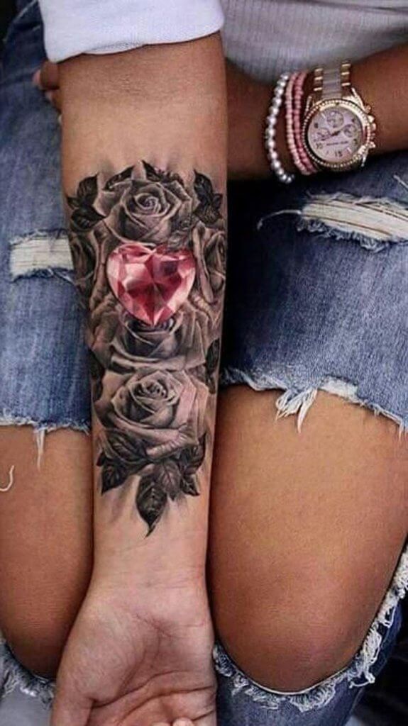 Diamond arm tattoo for women