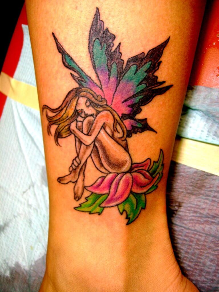 Fairy Tattoo with flower