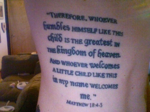 Matthew 18 4-5 tattoo