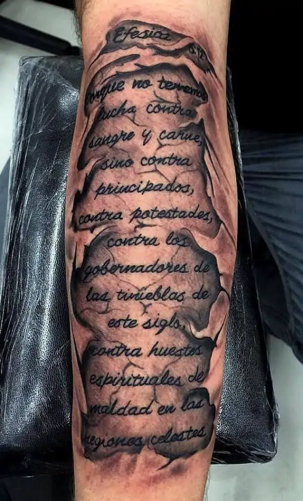 Scripture 3d tattoo