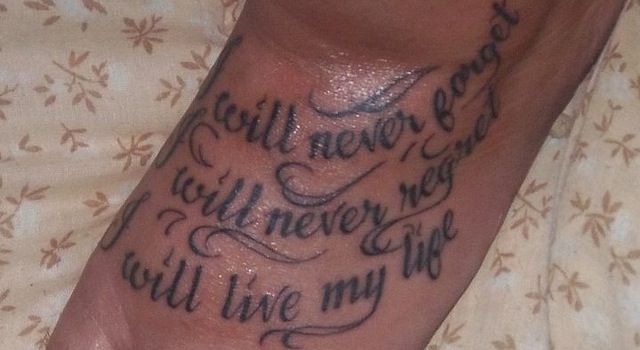 I Will Never Forget, I Will Never Regret, I Will Live My Life