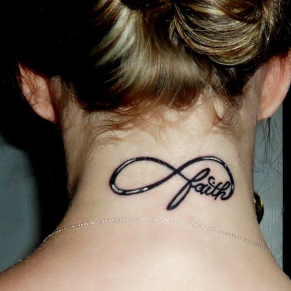 Symbol of Faith back of the neck tattoo