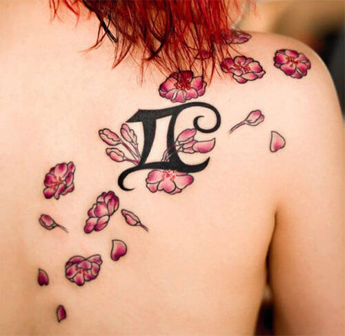 gemini flower tattoo