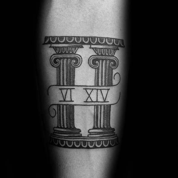 gemini roman letters tattoo