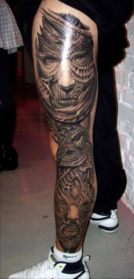 3d Leg Tattoo