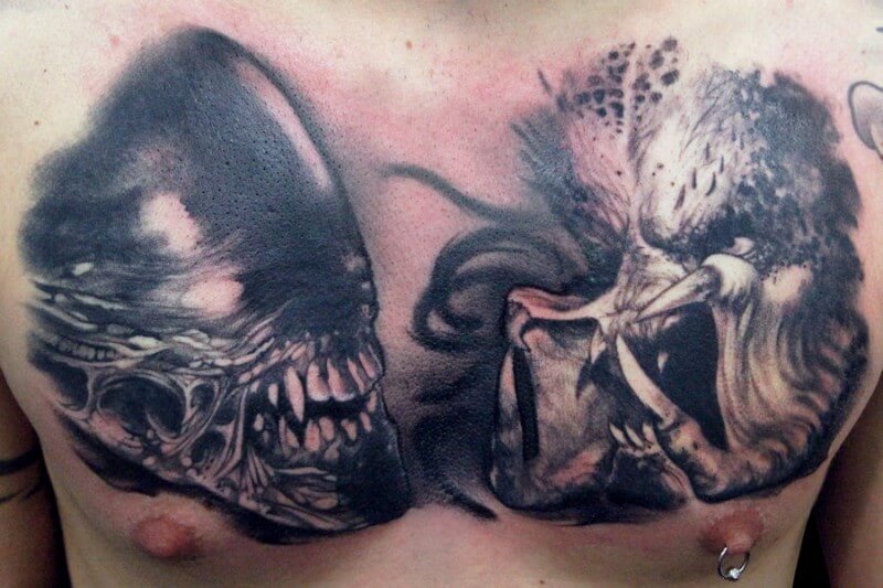 Alien Chest Tattoo 3d