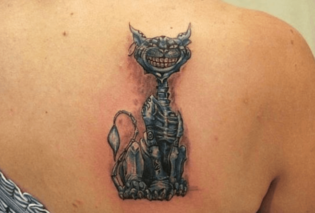 Skeleton Pirate Cat Tattoo 3d