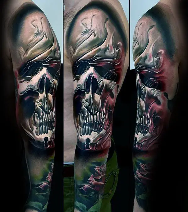 Surreal 3d Script Arm Tattoo