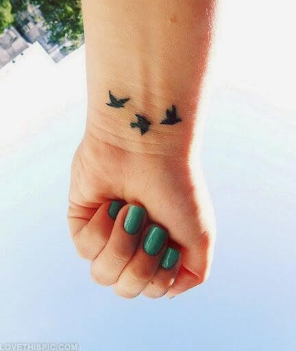 Birds Wrist Tattoos For Girls