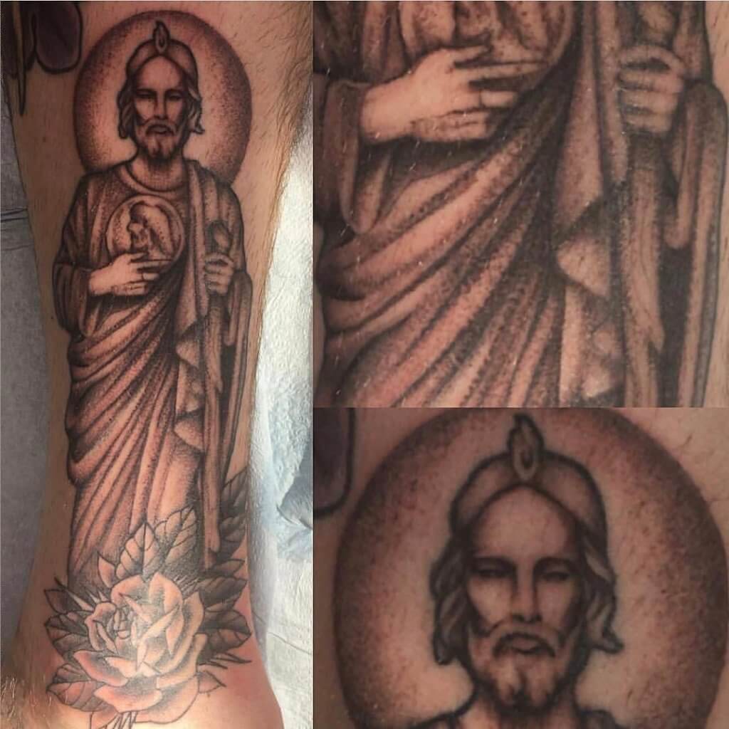 San judas Tadeo tattoo  Tatuajes religiosos Hombres tatuajes Tatuaje de  graffiti