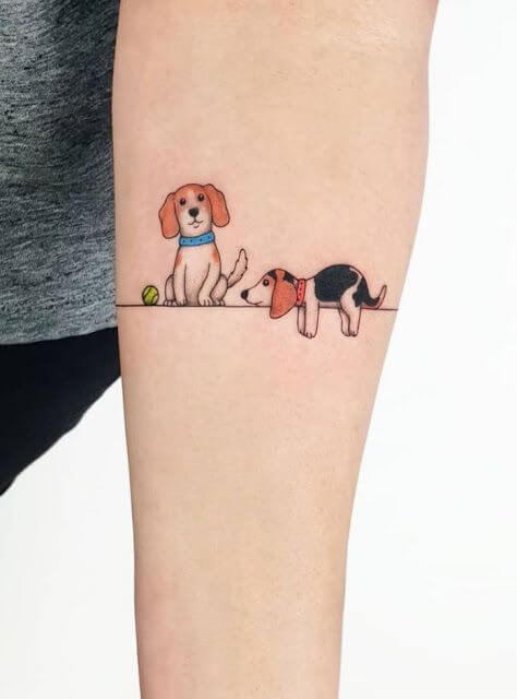 Feminine Beagle Tattoo