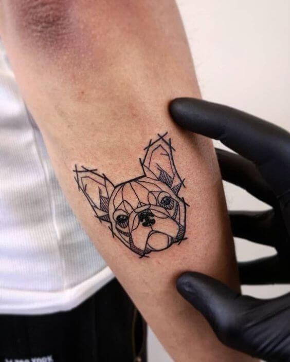Geometric French Bulldog Tattoo