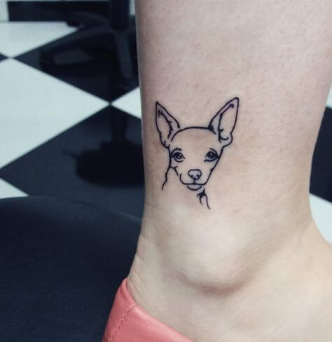 Outline Chihuahua Tattoo
