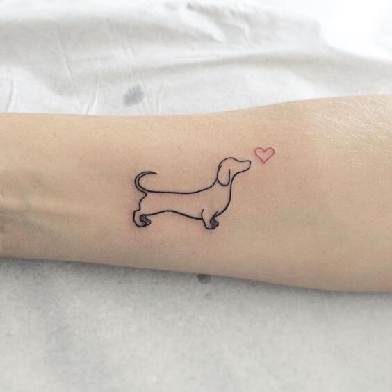 Outline Dachshund Tattoo