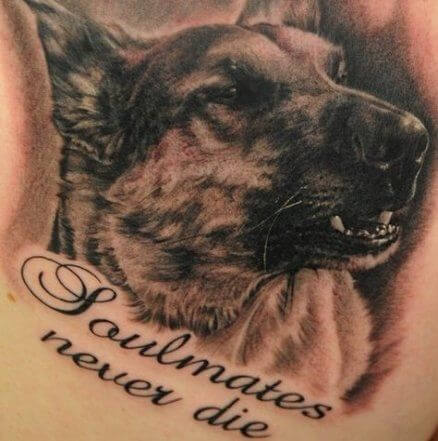 Realistic German Shepherd Tattoo