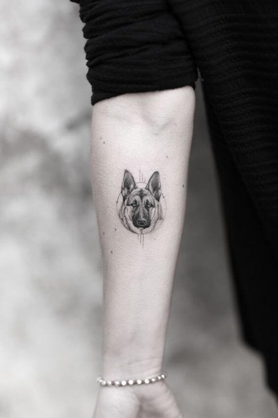 Small German Shepherd Tattoo