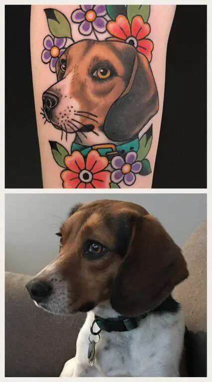 Traditional Beagle Tattoo
