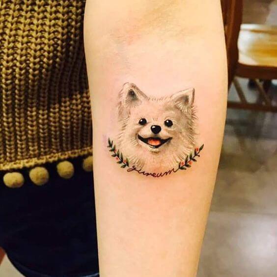 Pomeranian Tattoo For Women