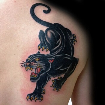 Traditional panther tattoo