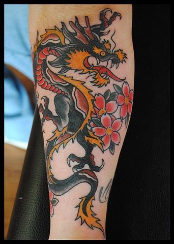 Traditional dragon tattoo
